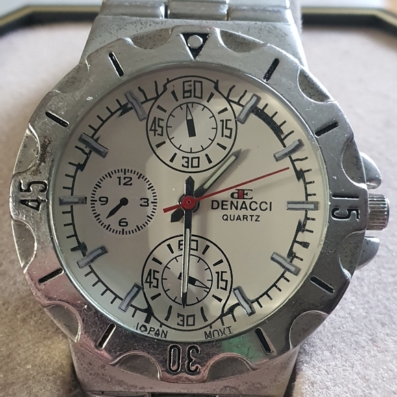 Denacci V1512G Silver/White Men's Watch - Picture 1 of 3